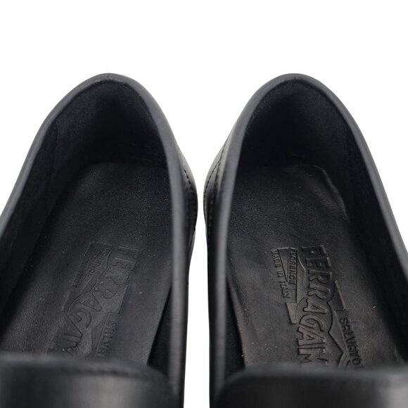 Salvatore Ferragamo Italy Mens 6.5EE Black Calf Dress Shoes Driving Bit Loafers main image 4